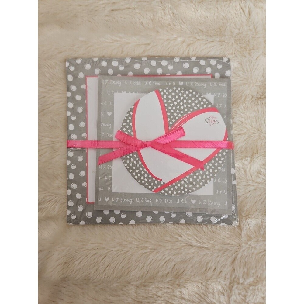 Thirty One Gives Notepad U R Bold White Polka Dots Paper Pad 3pc Set 6x6” NIP
